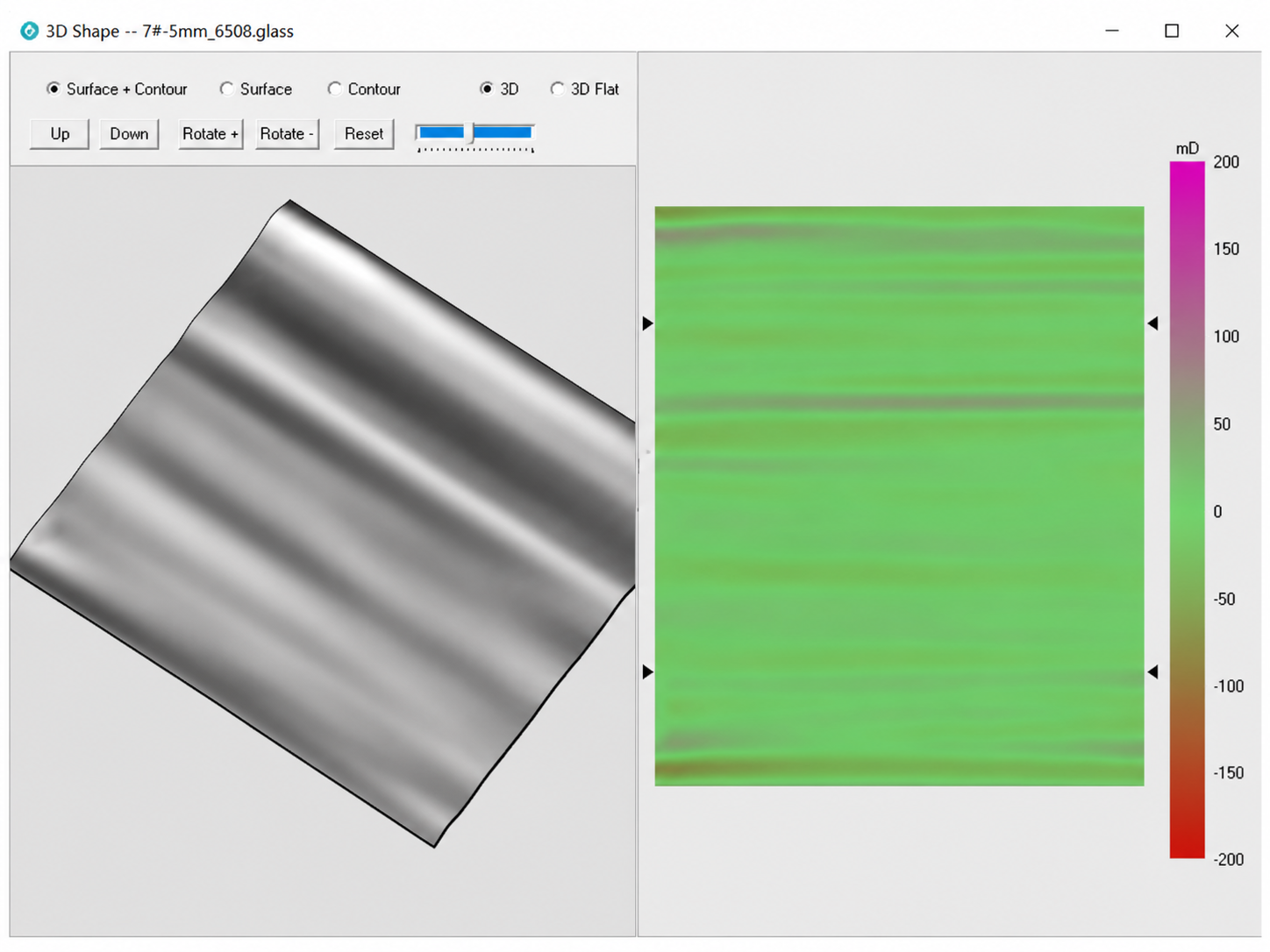 Liaowang 1.0 3D morphology and pseudo-colour flatness map