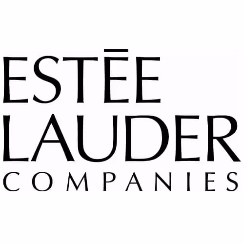 Logo des companies Estée Lauder en texte noir sur fond blanc.