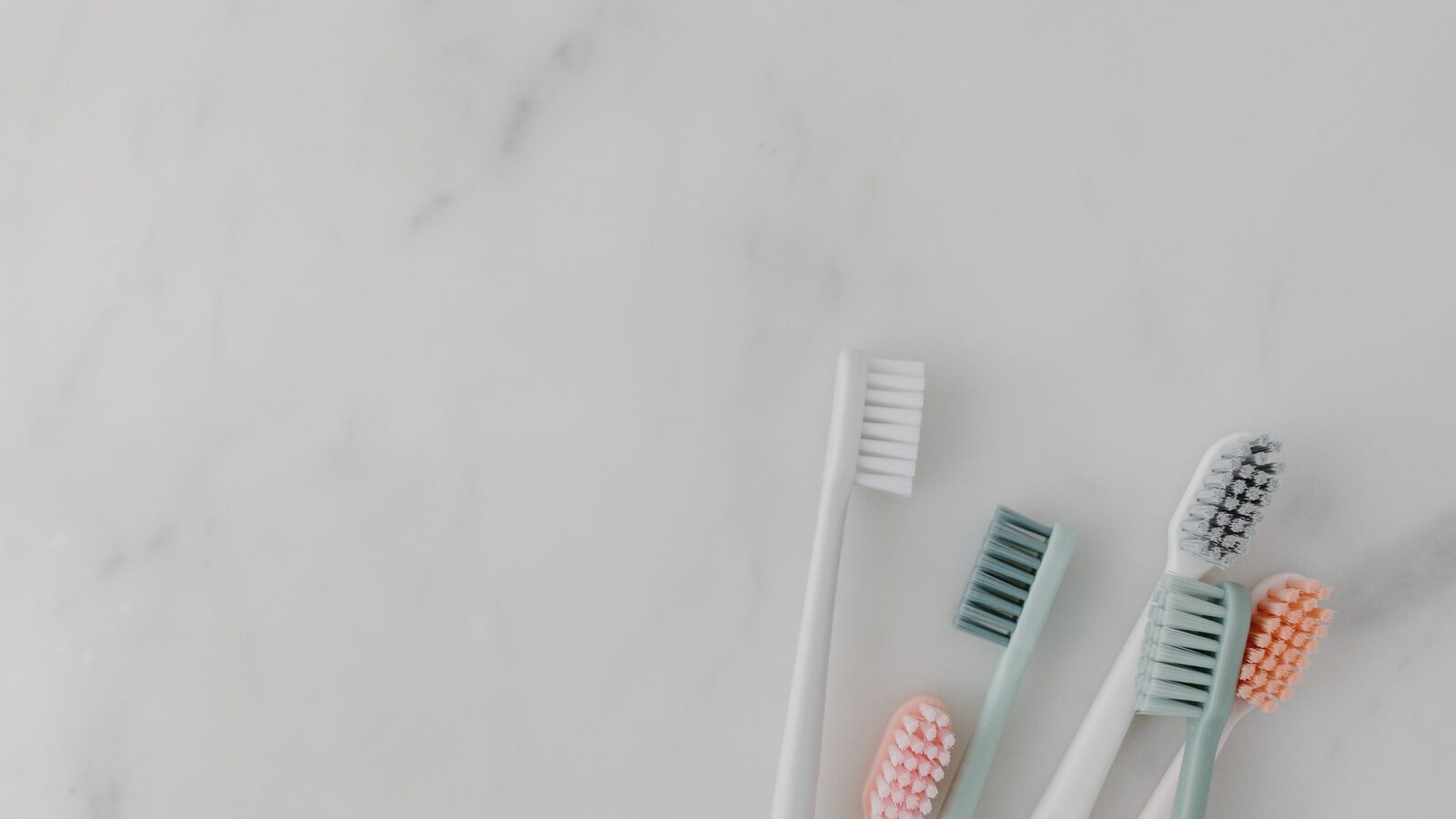 Dental hygiene kit on cream linen