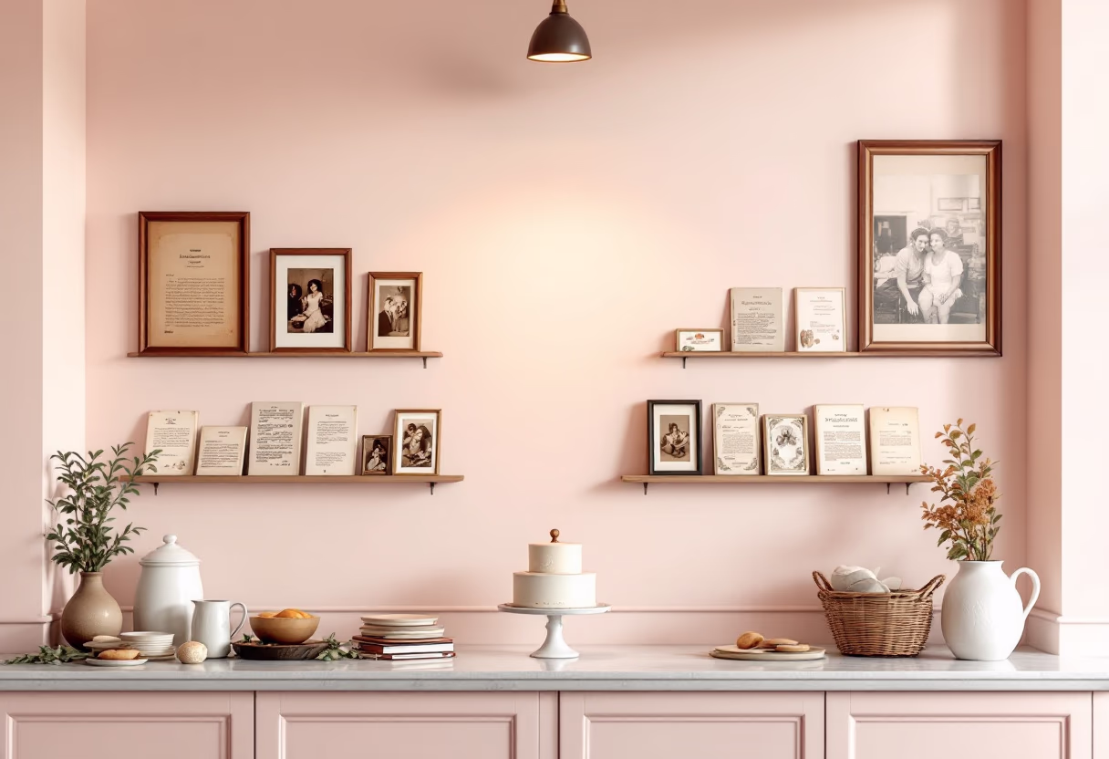 [background image] image of bakery's history wall