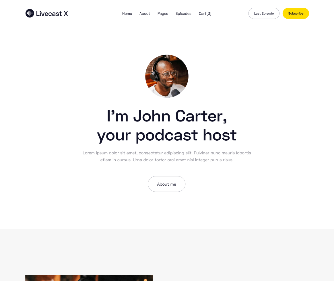 Livecast - Host page - Podcas Webflow Template