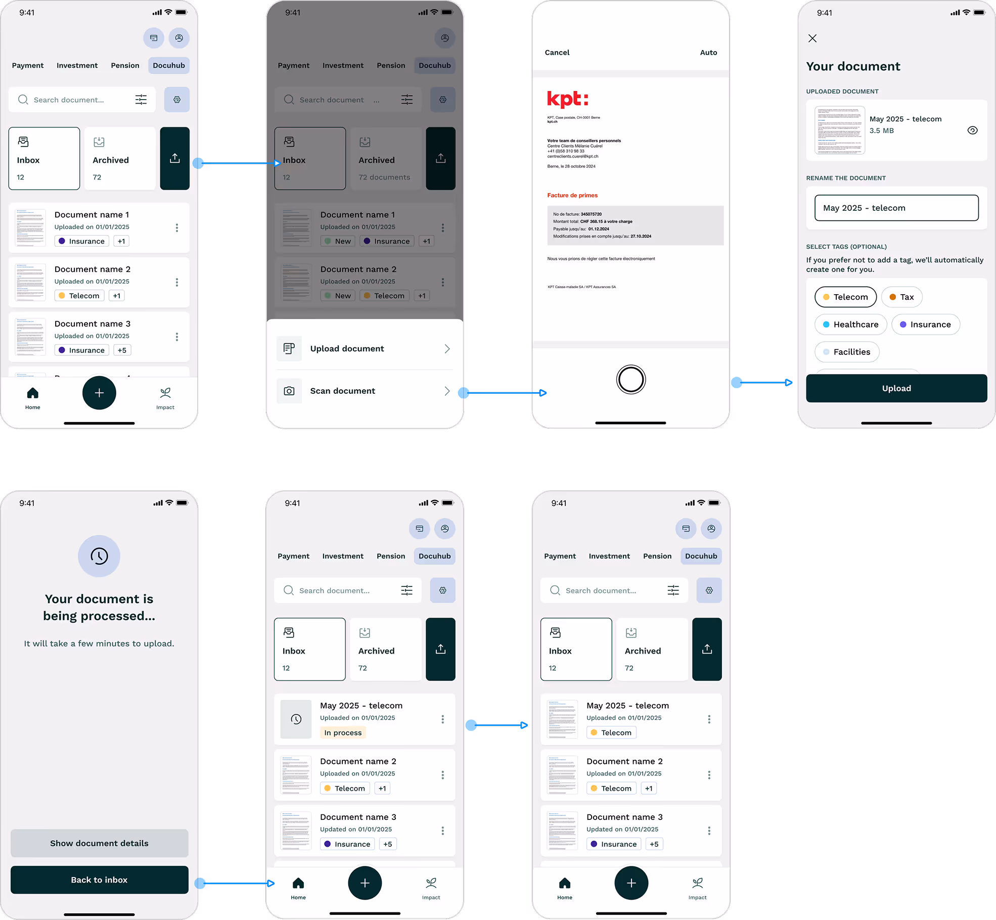 App design layout displayed on a screen, showcasing user interface elements and overall aesthetic.