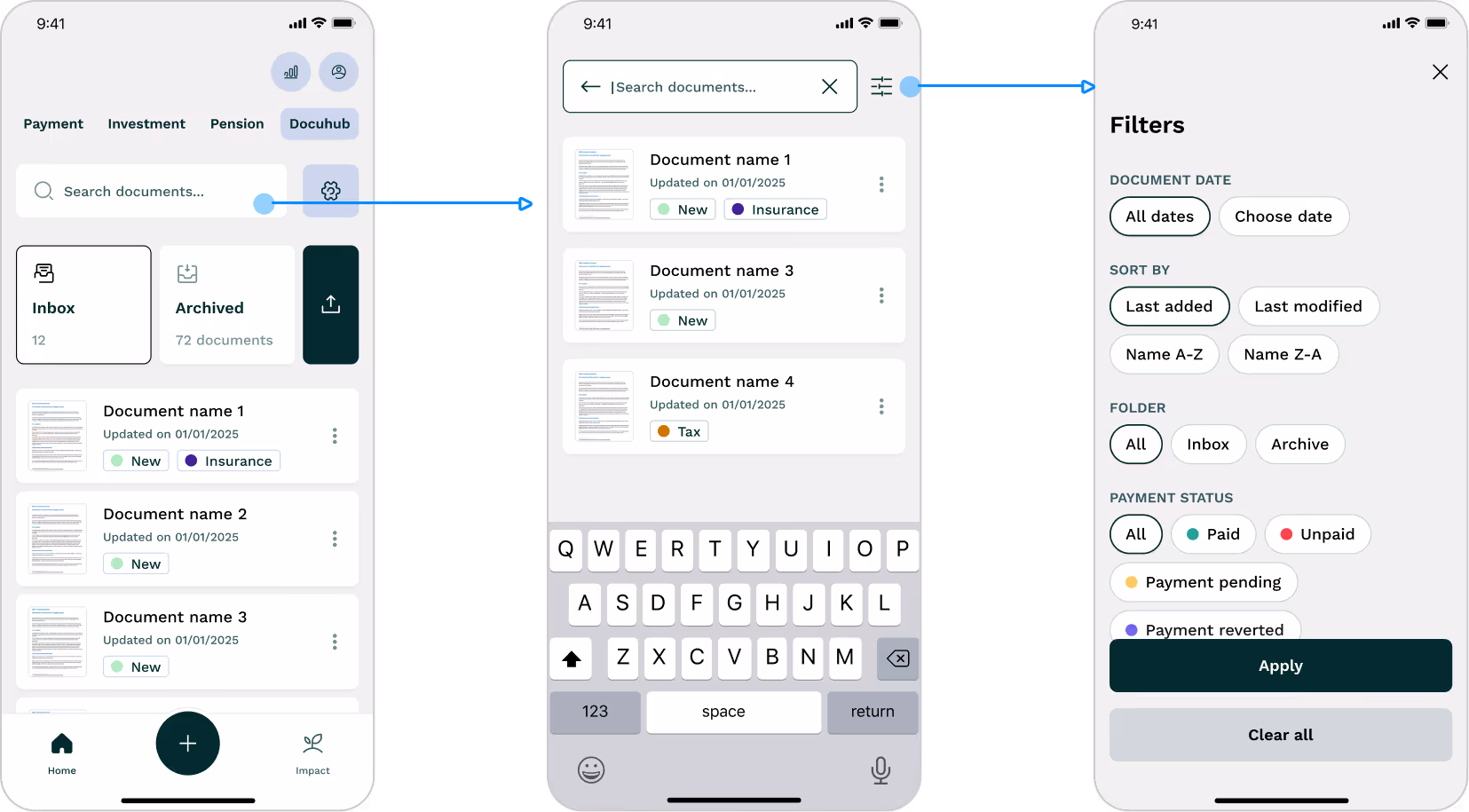 The app displays various options available for user selection and navigation.