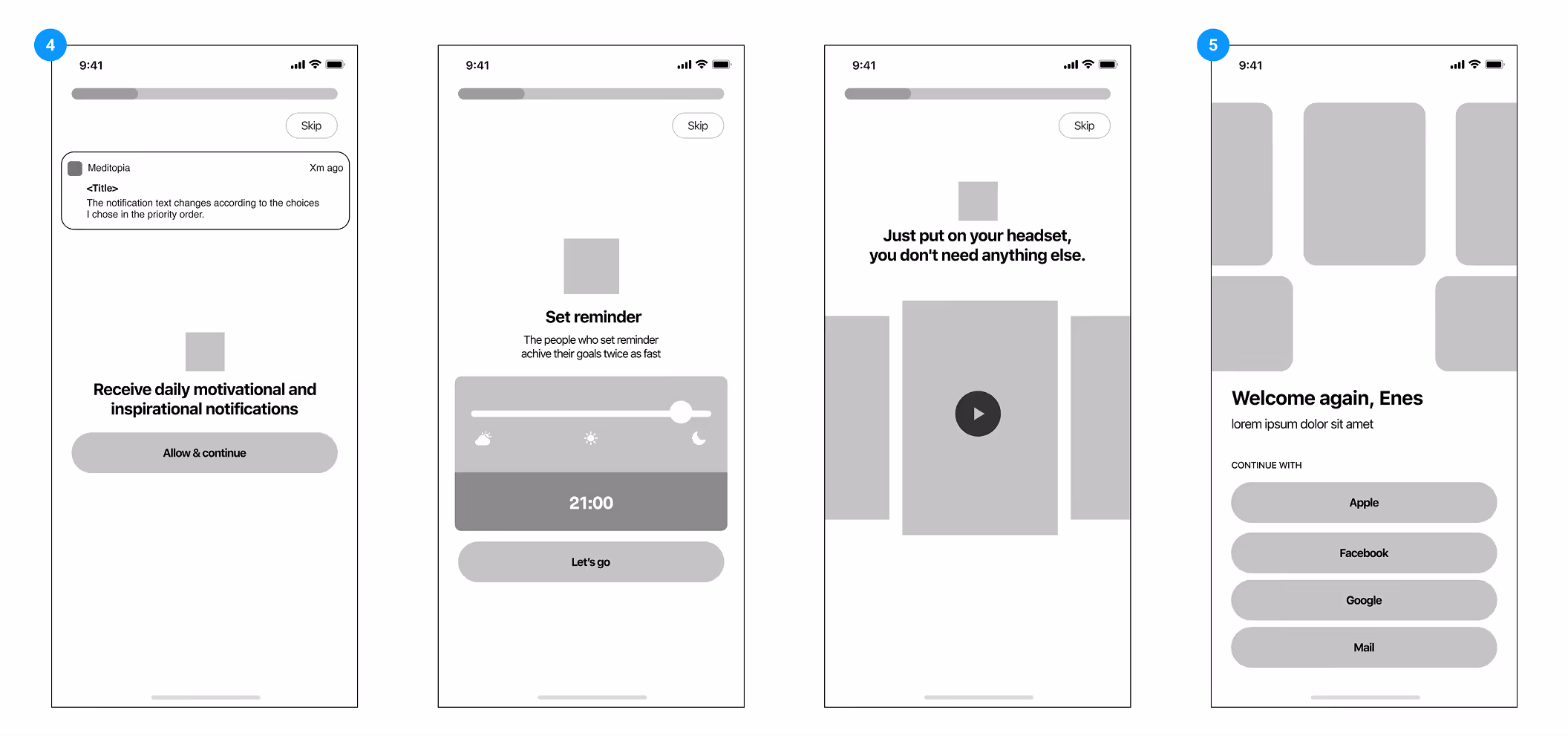 The app displays various options available for user selection and navigation.