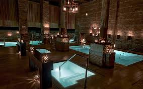 Soaking pools at AIRE Ancient Baths in Tribeca, New York