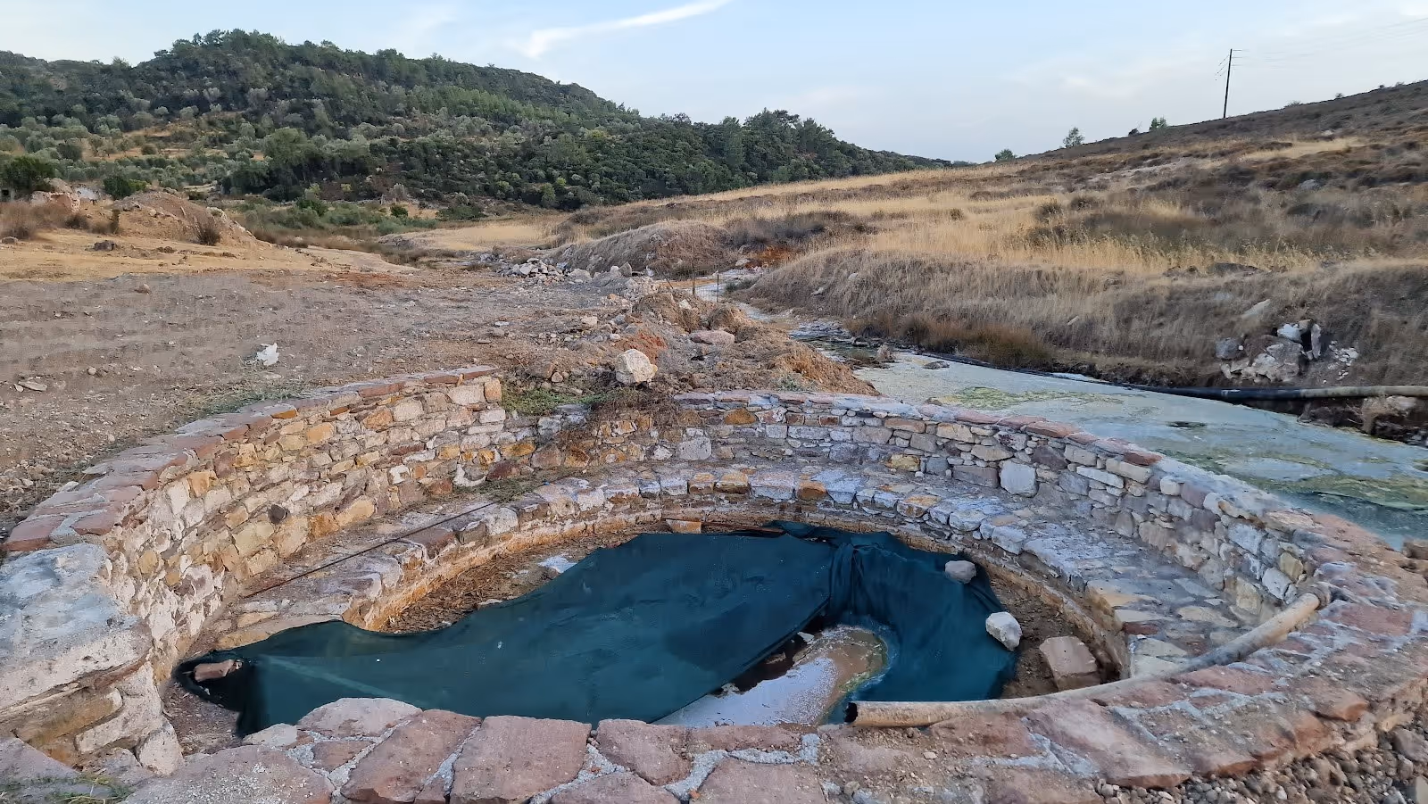 Hot Springs of Polichnitos, Greece.