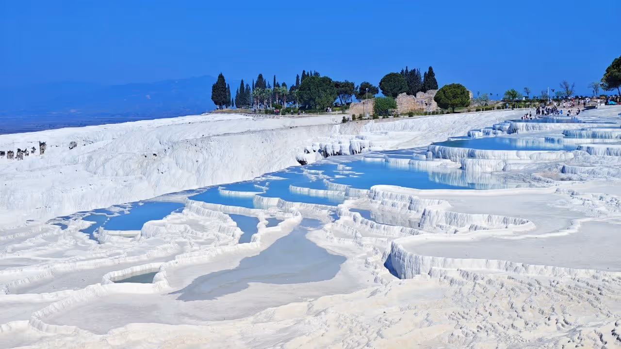 Pamukkale Travertines and Thermal Springs, Turkey.