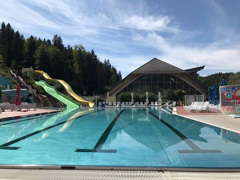 Terme Snovik Slovenia - outdoor thermal pool Kamnik-Savinja Alps Tuhinj Valley Kneipp eco spa