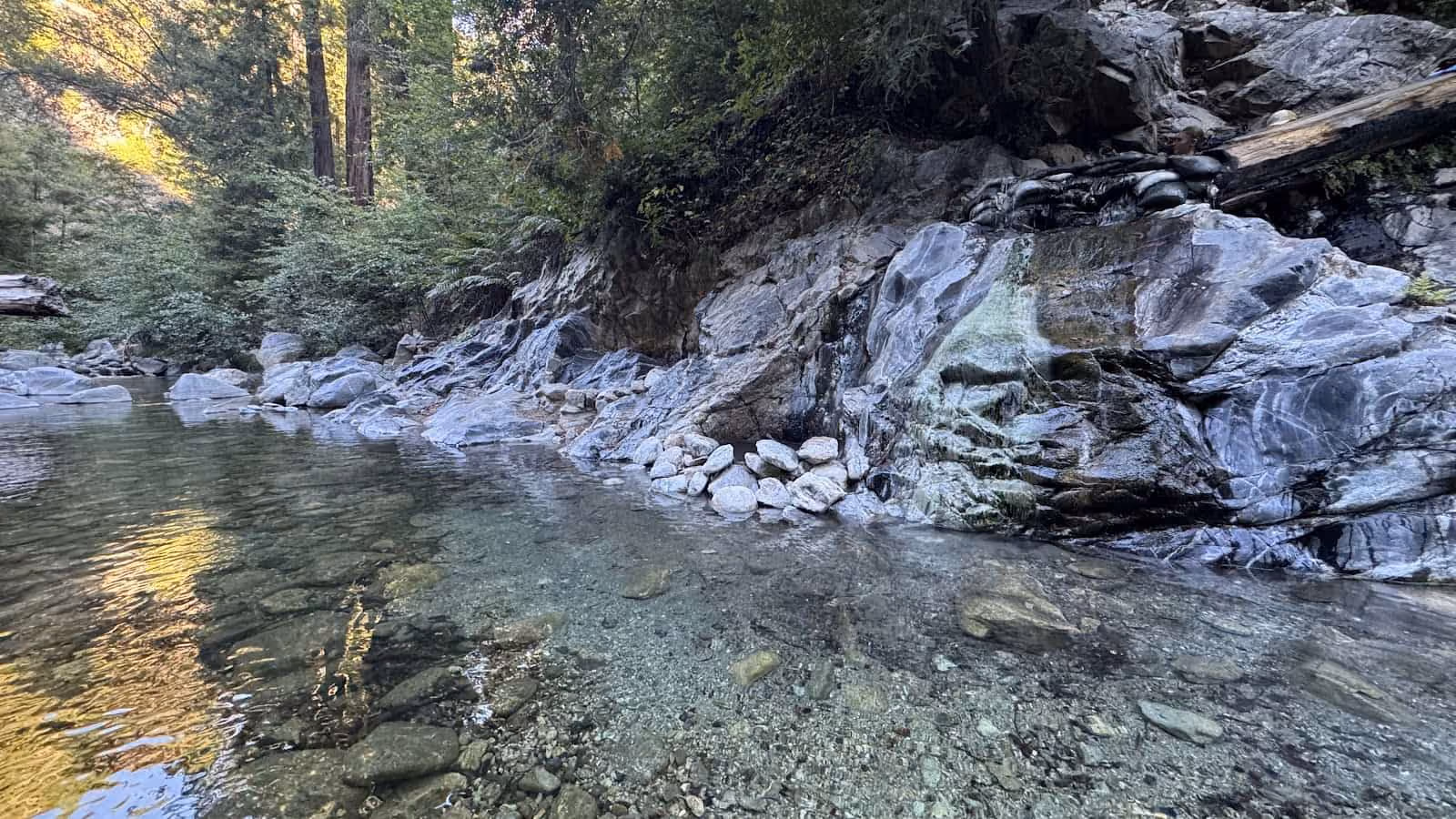 Sykes Hot Springs, California - rock-lined pools beside the Big Sur River in the Ventana Wilderness