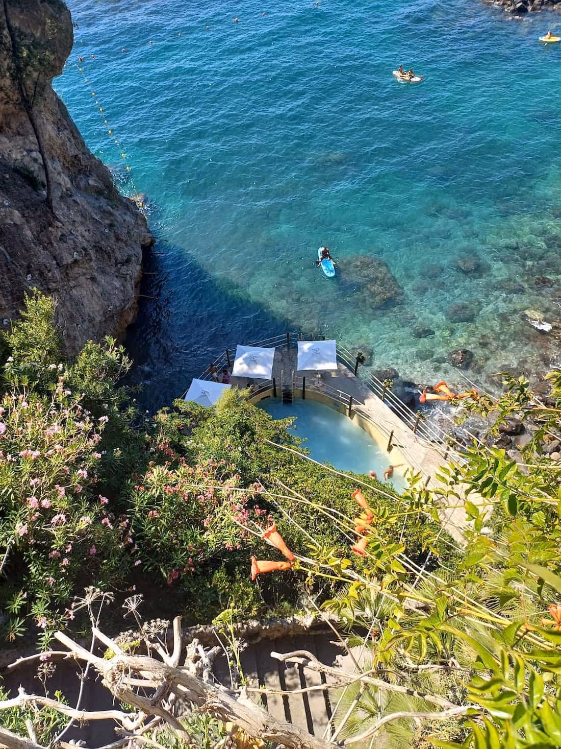 Terme di Scrajo Italy - clifftop thermal spa terraces overlooking Gulf of Naples Sorrento