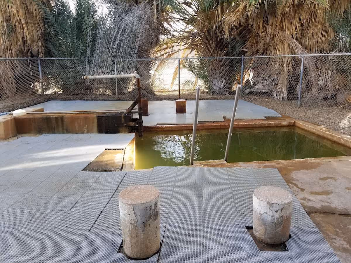 Hot Springs Long Term Visitor Area, California - concrete soaking pool in desert