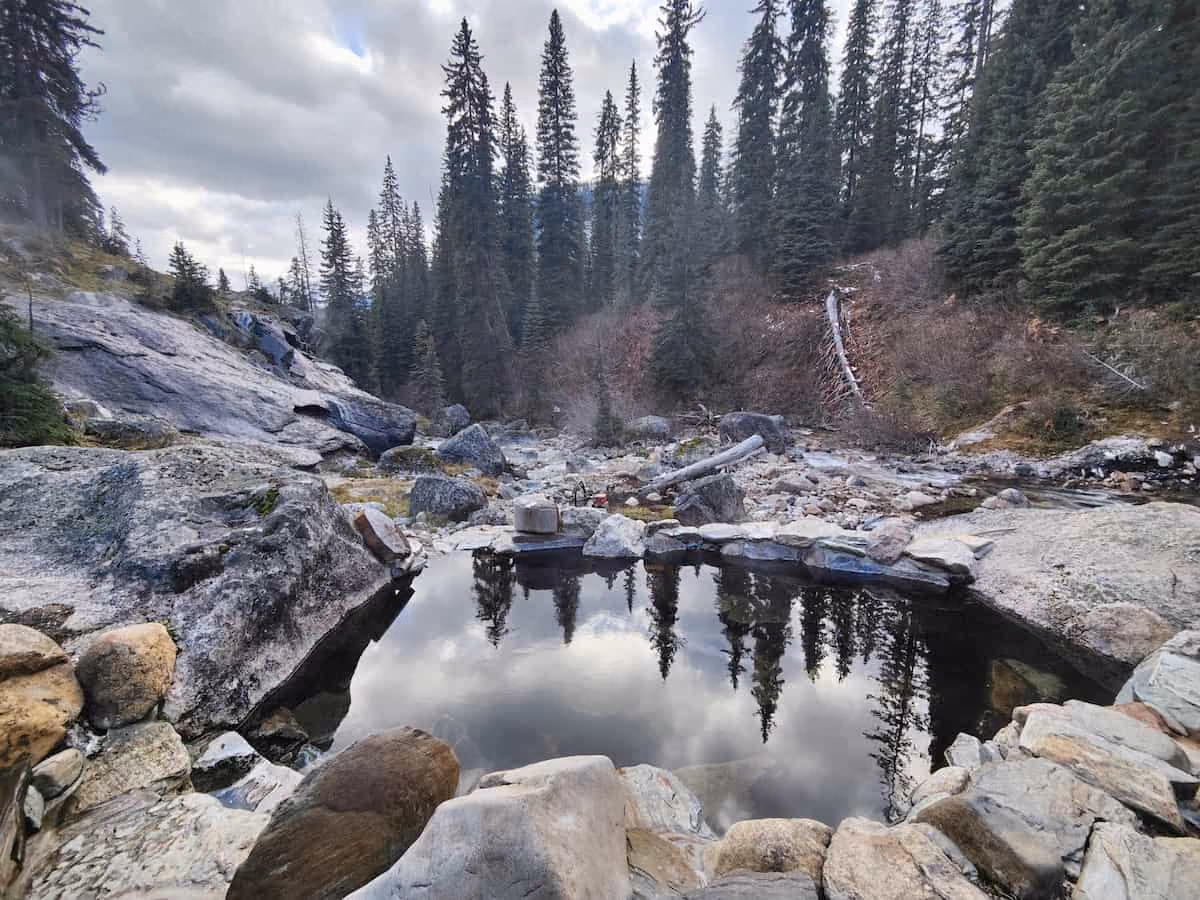 Dewar Creek Hot Springs, Canada - geothermal vents and mineral deposits in Purcell backcountry
