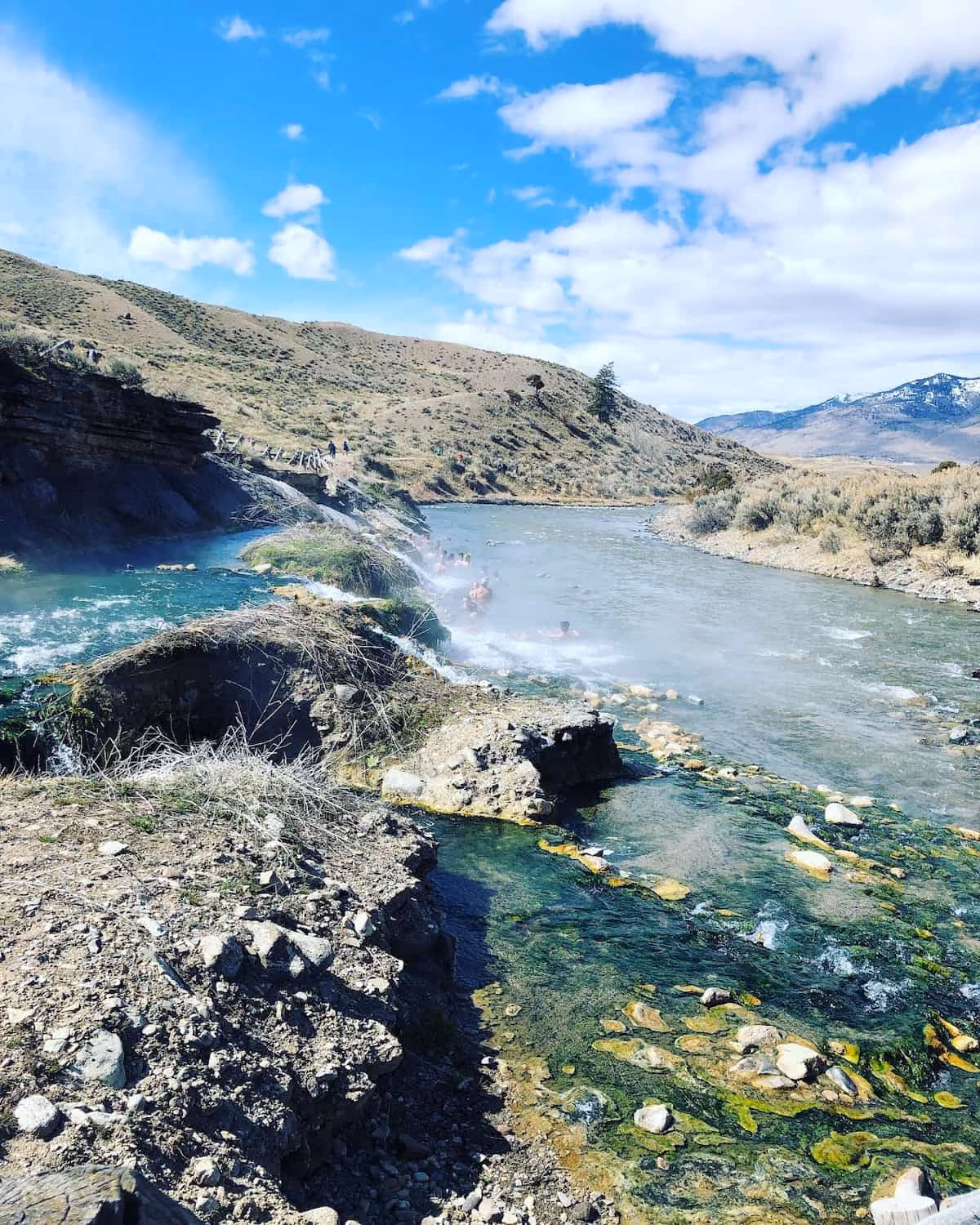 Boiling River Hot Springs, Montana - Gardner River canyon near 45th Parallel Bridge in Yellowstone