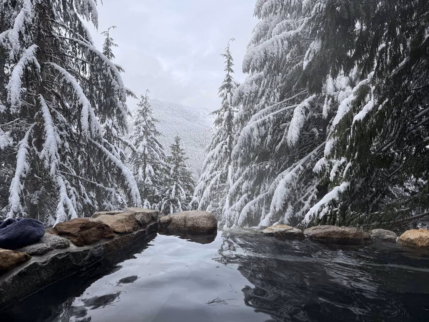 Scenic Hot Springs Washington - private geothermal pools on a forested hillside near Skykomish and Stevens Pass