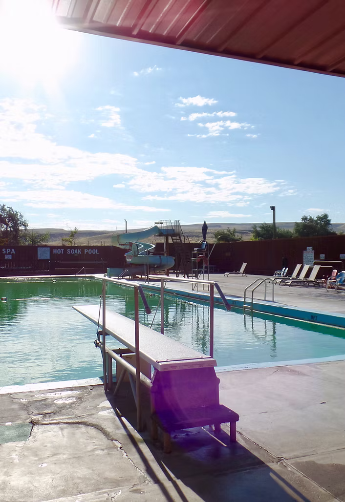 large outdoor geothermal pool near Twin Falls at Nat Soo Pah Hot Springs, Idaho