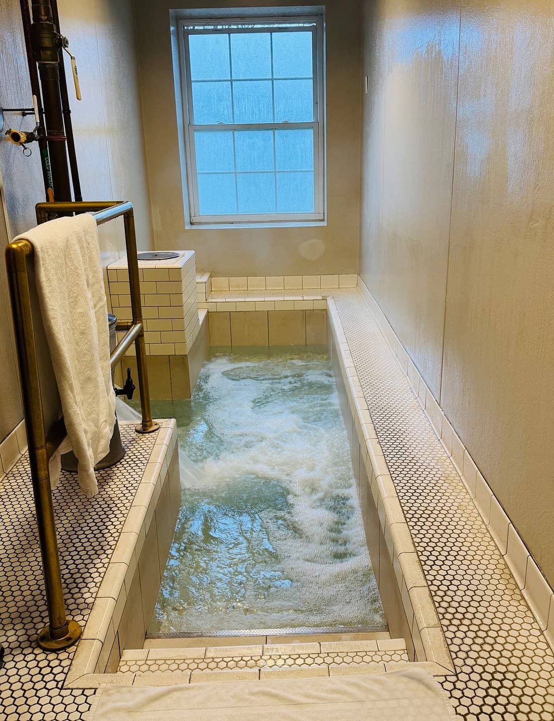 Indoor private heated bubbling pool at Berkeley Springs