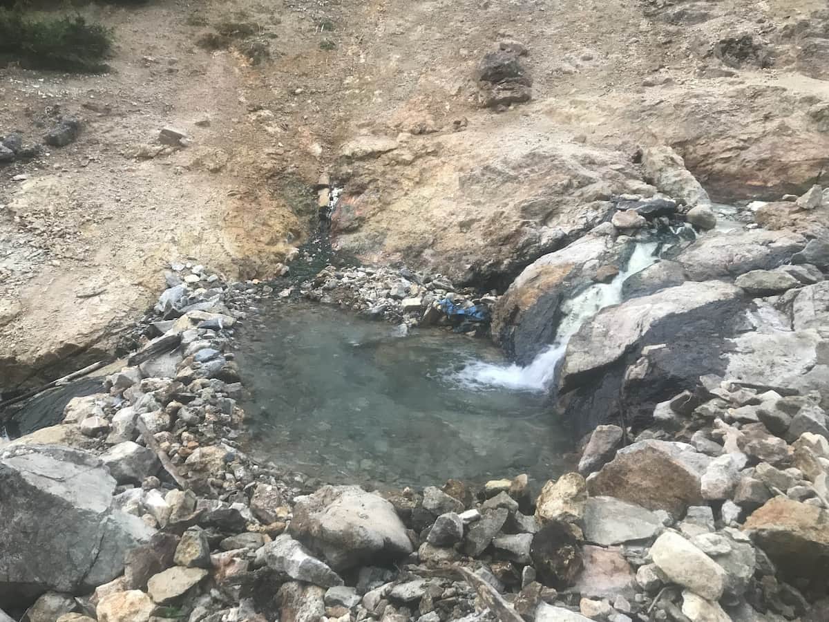 Small hot spring pool near gamma creak in glacier peak wilderness washington