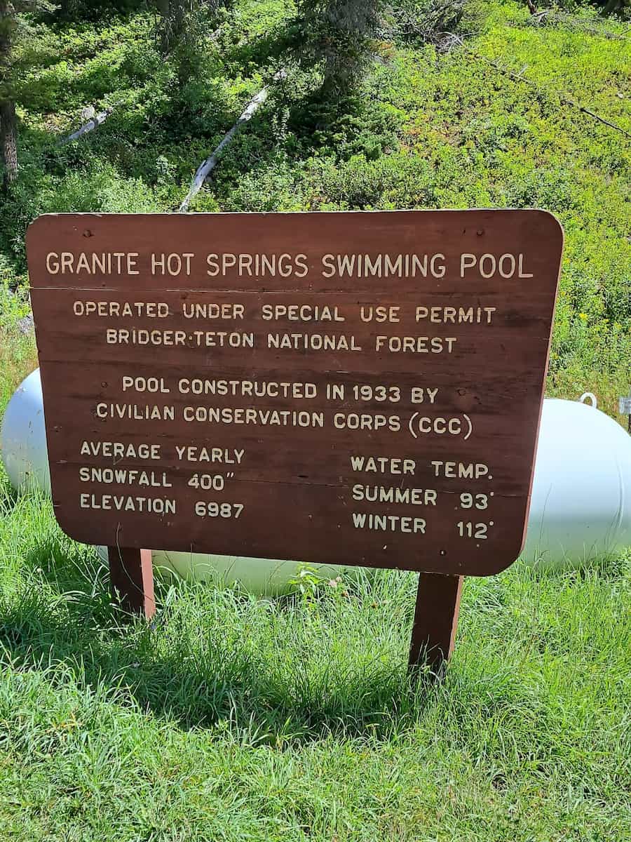 hot springs signpost at granite hot springs wyoming