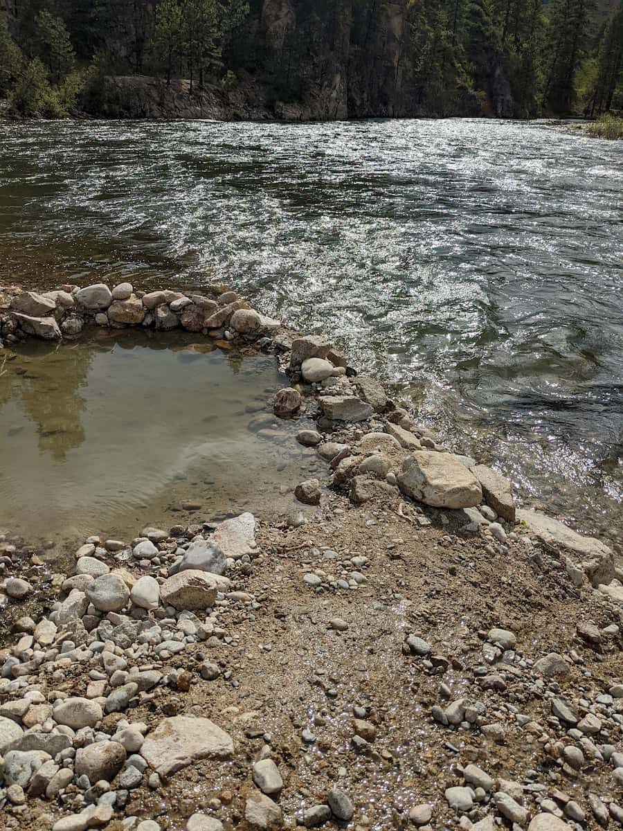 Riverside hot spring pool at sheep creek bridge hot spring idaho