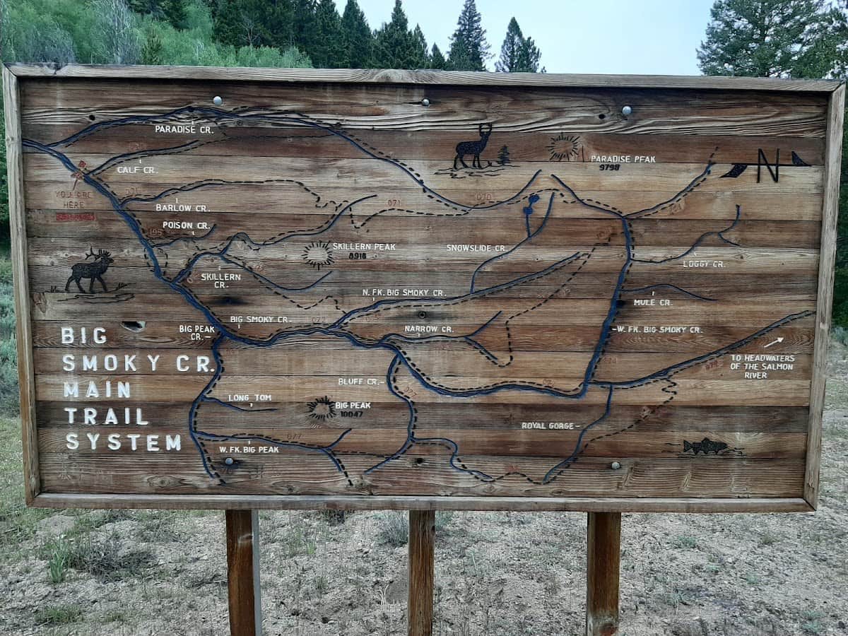 Outdoor trail map at skillern hot springs idaho