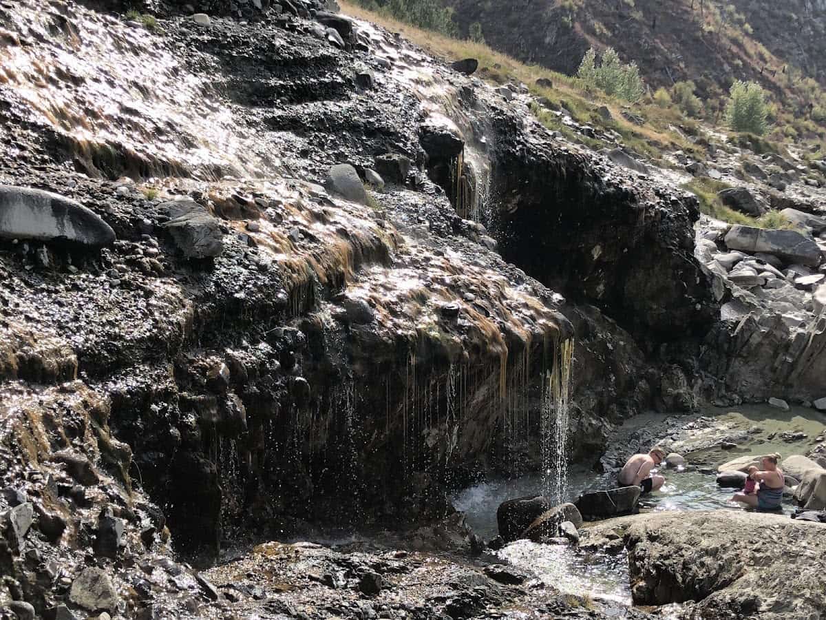 travertine hillside hot springs at panther hot springs idaho