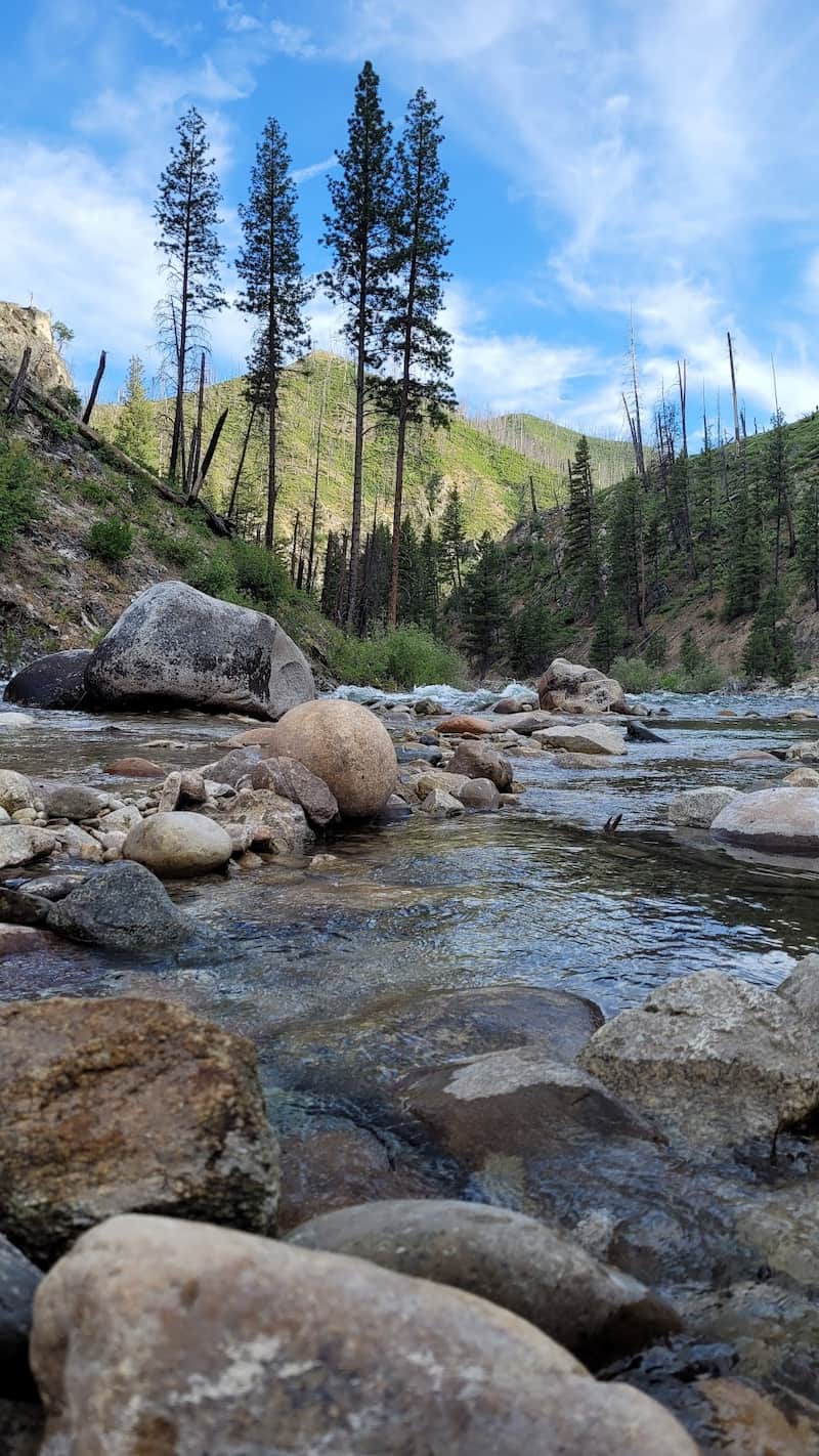 rock-walled pools along the Middle Fork Boise River at granite creek hot springs idaho