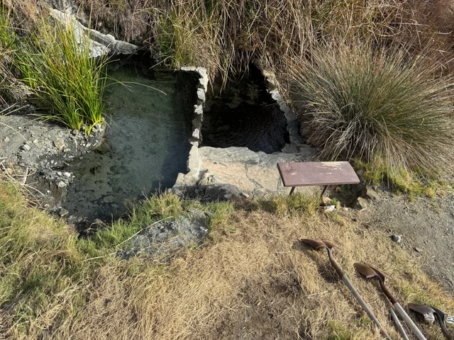 hillside concrete hot spring pool at little caliente hot springs california