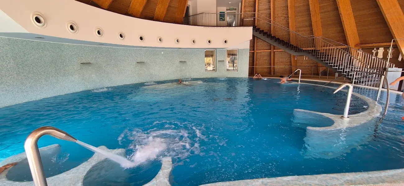 Indoor thermal pool and spa complex at termas do cro in portugal