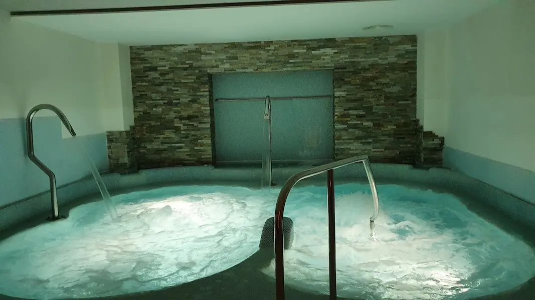 Indoor bubbling thermal baths at Terme di Pejo in Italy