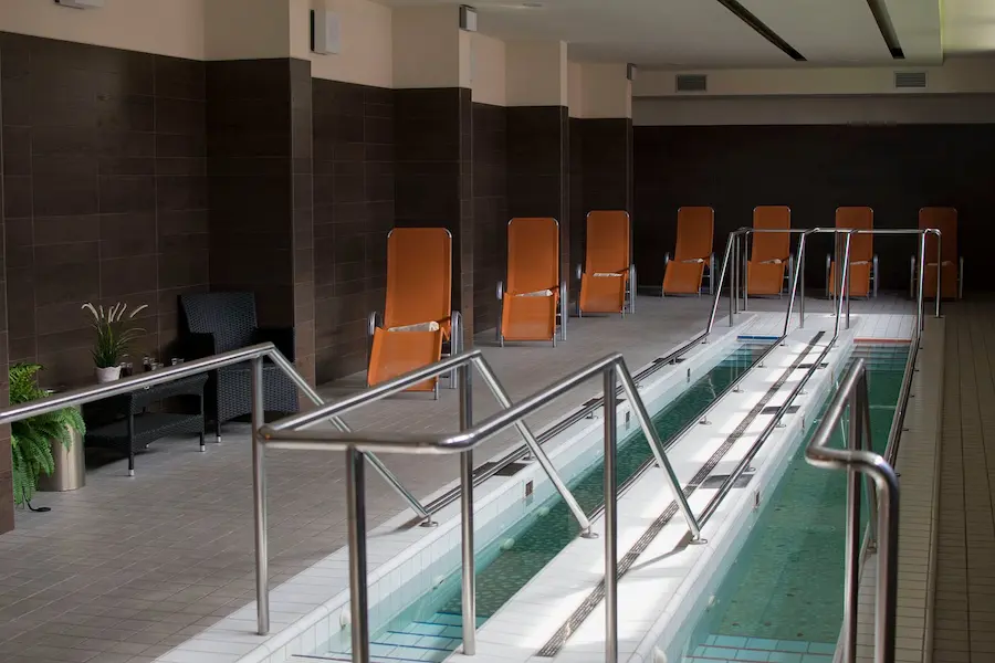Indoor thermal pools at terme di levico in italy
