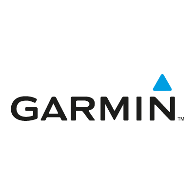 Garmin company logo with a blue triangle above the letter N.