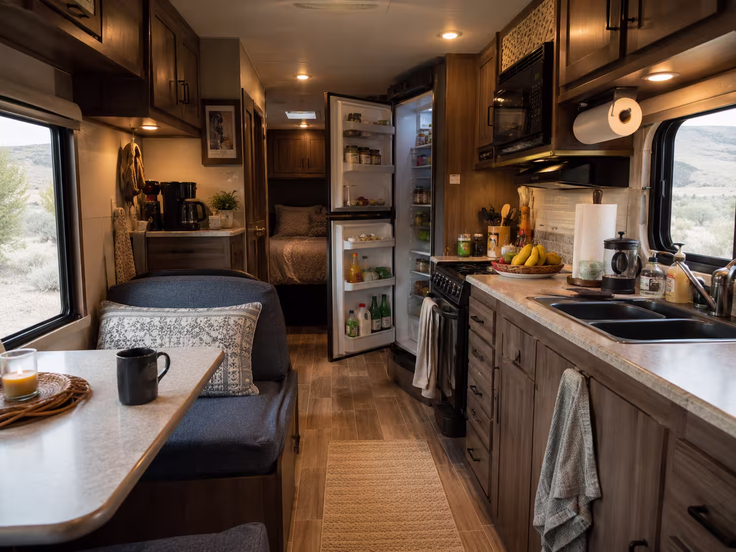 RV kitchen setup for a long-term Boise rental