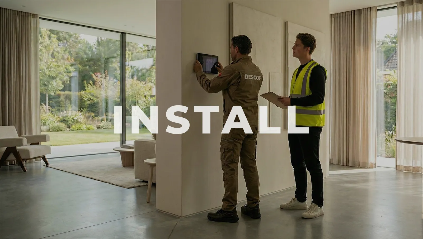 DESCOF technician installing a certified KNX smart home system