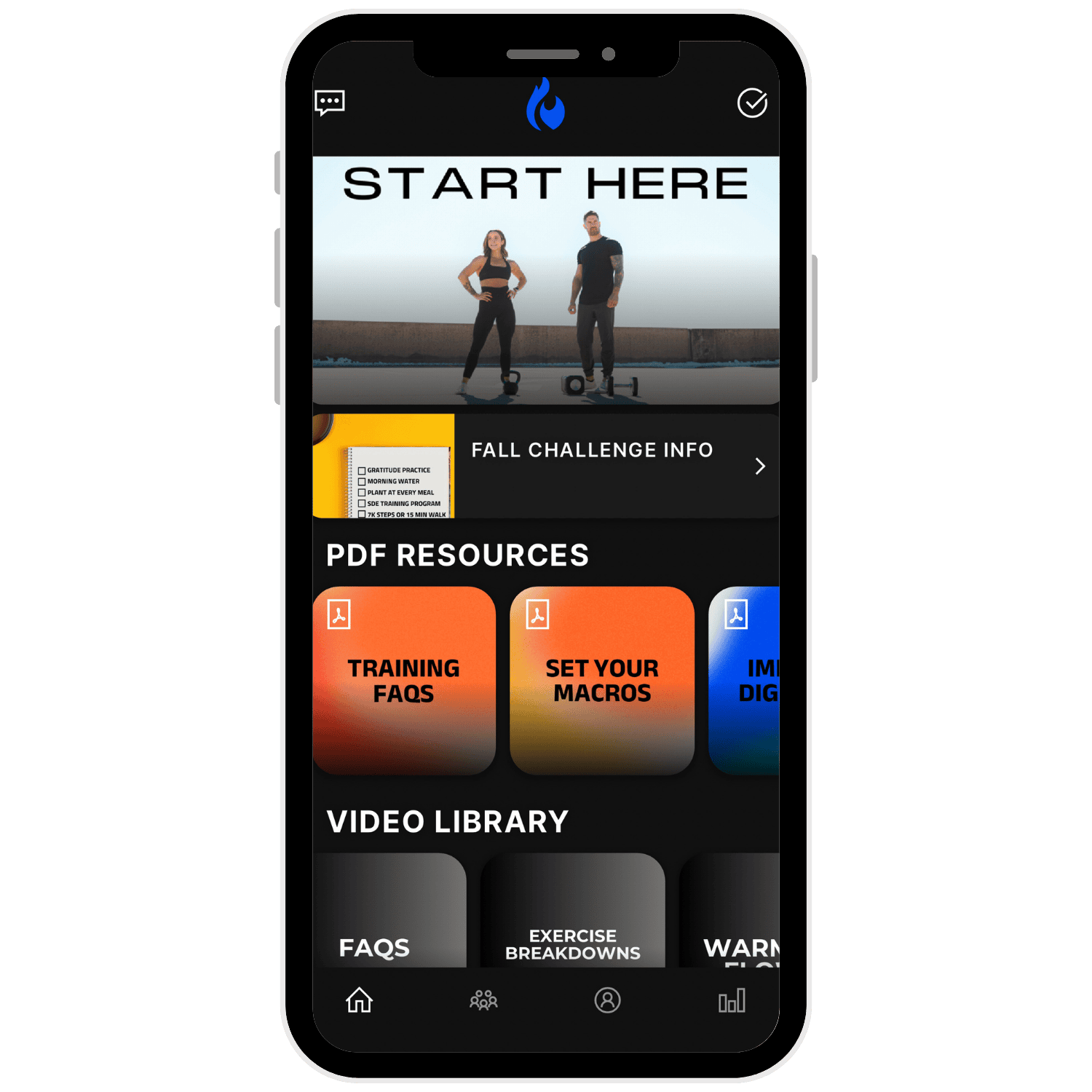 Phone screen with PDF resources