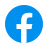 Facebook logo in a blue circle.