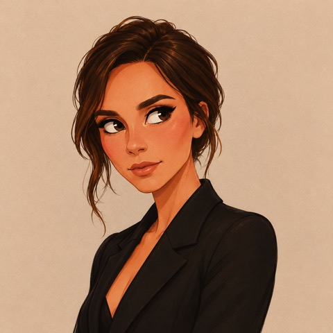 Illustrated portrait of Victoria Beckham