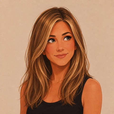 Illustrated portrait of Jennifer Aniston