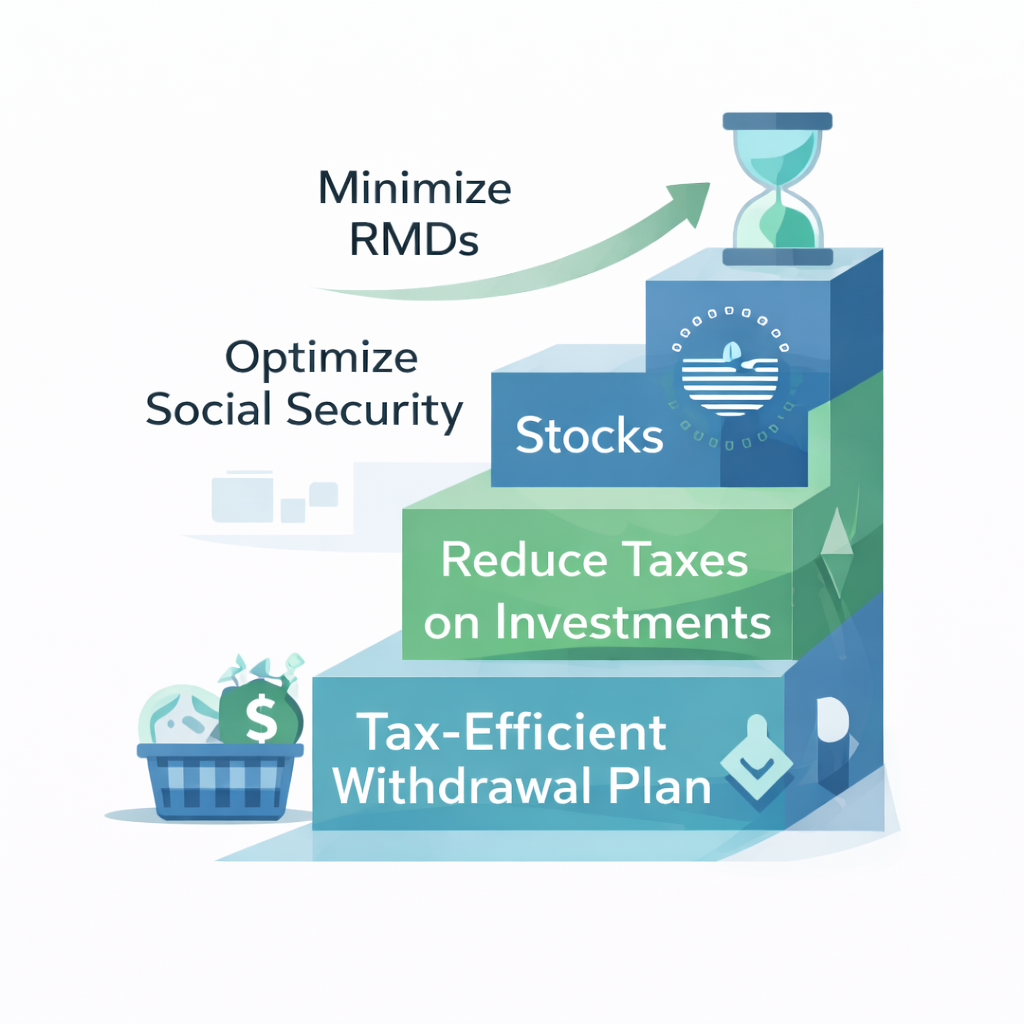 Tax planning and tax-efficient withdrawal strategies illustration