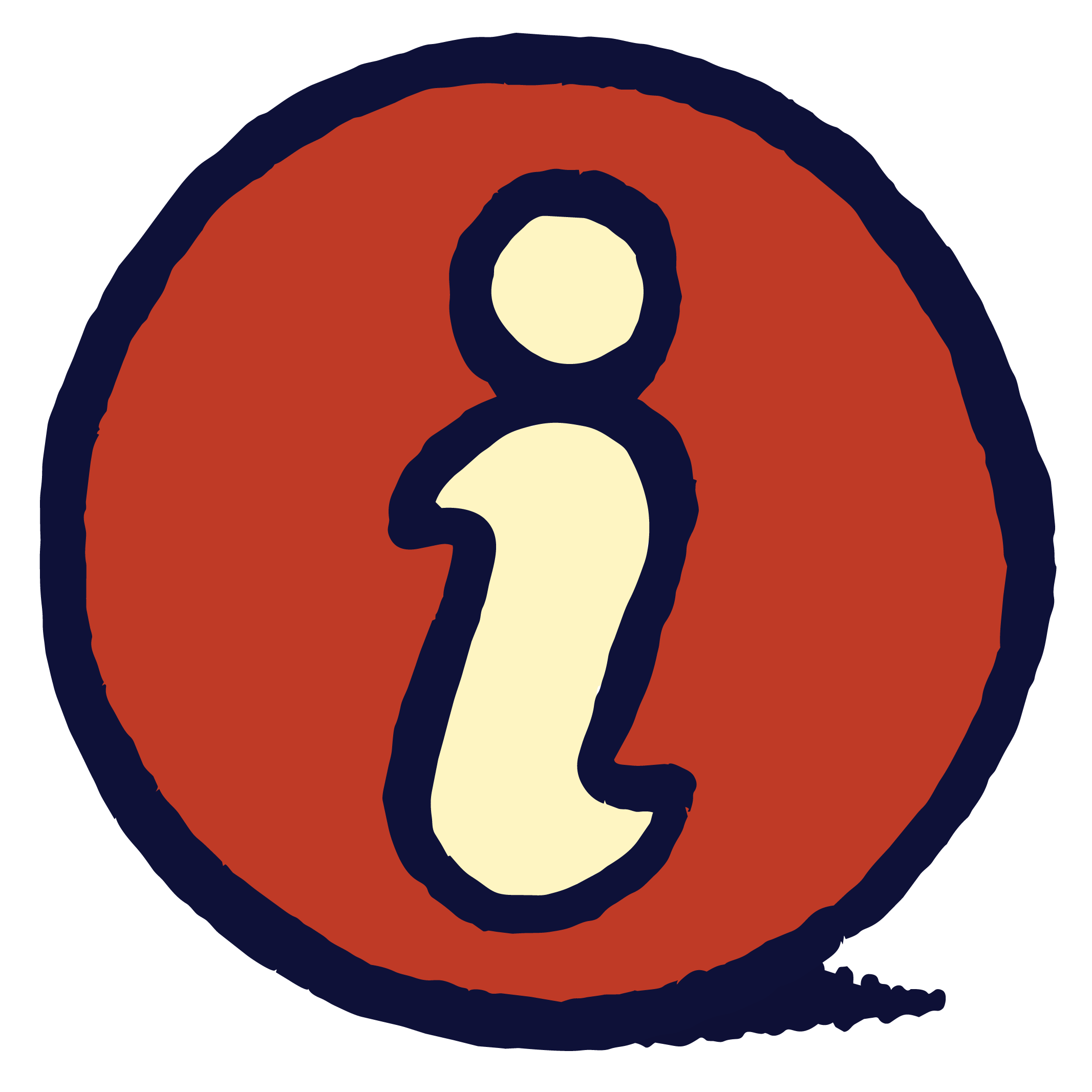 An illustrated information icon with an italicized "I" in it.