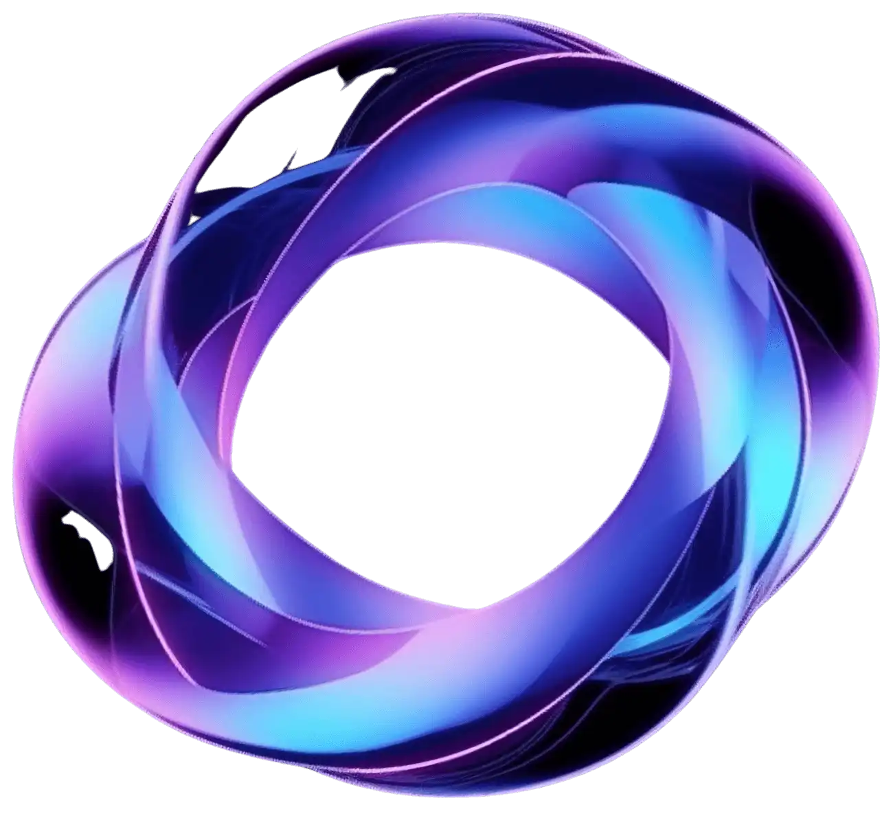 Abstract purple and blue interwoven ring, part of Phoenix's LUNARTECH design. - Phoenix | LUNARTECH