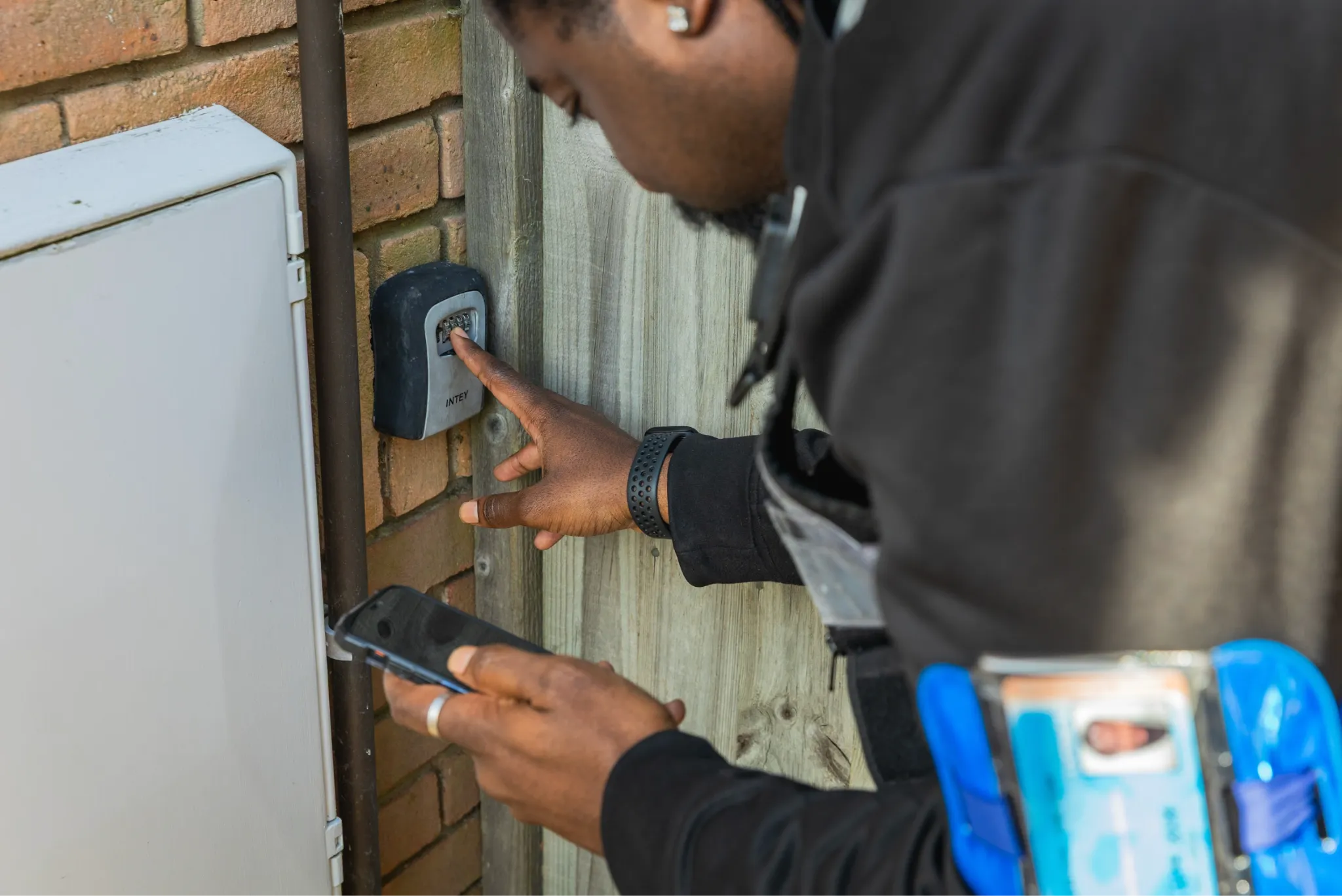 uk officer checking keysafe