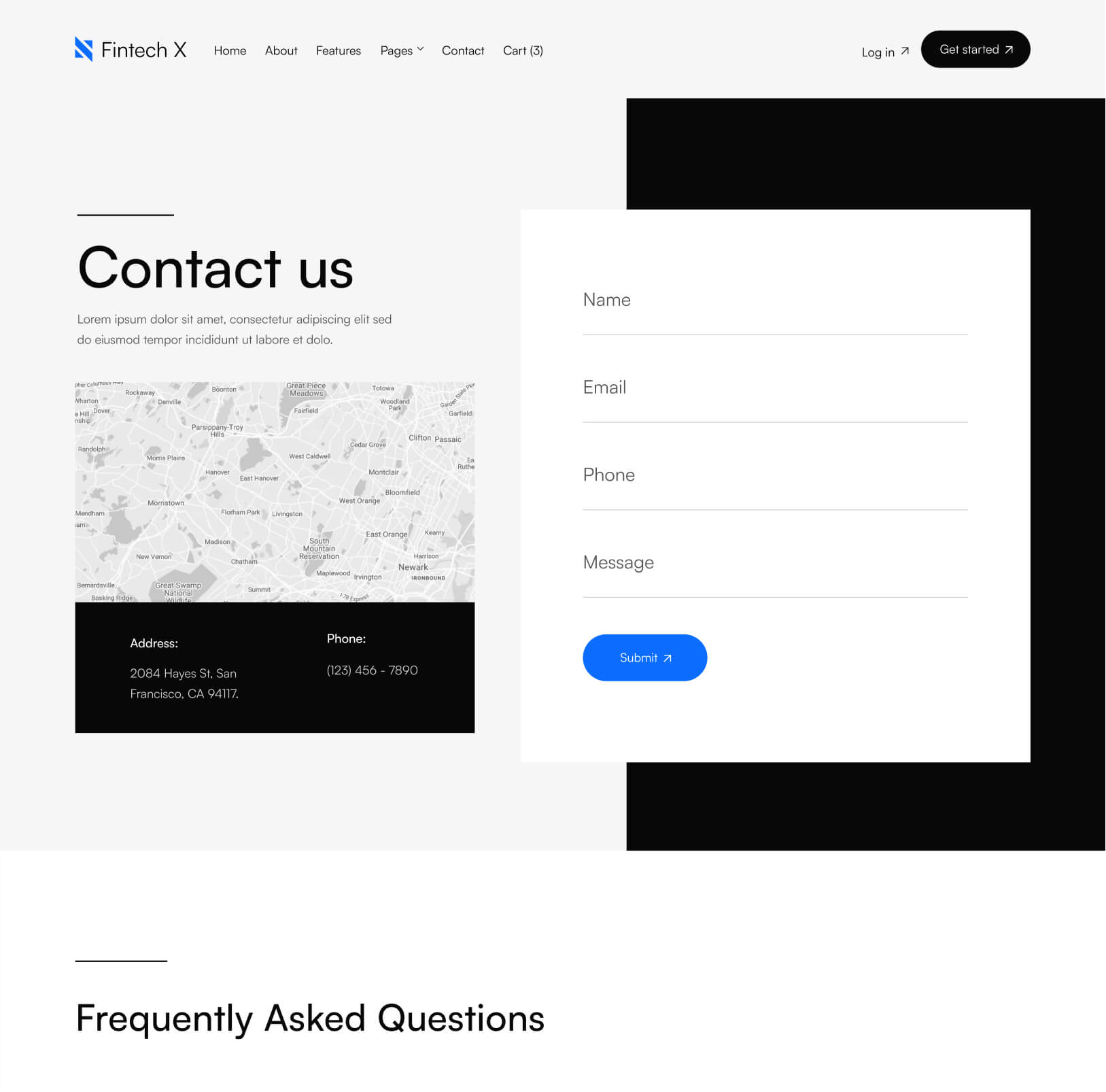 Contact V3 - Fintech X Webflow Template