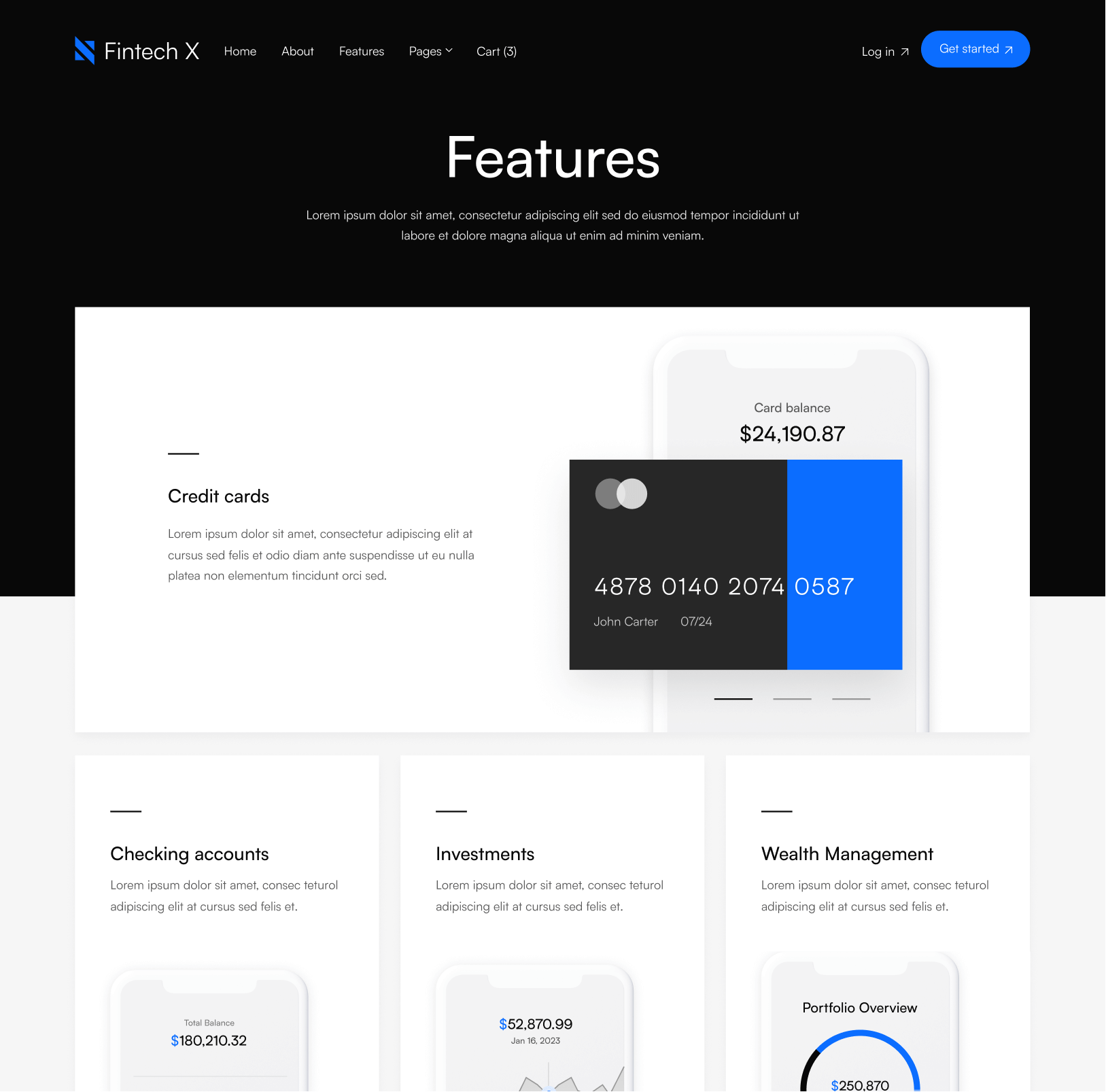 Features - Fintech X Webflow Template