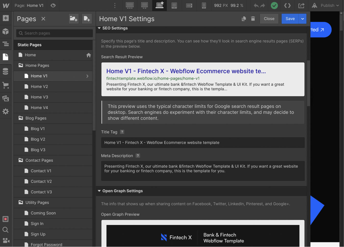 SEO - Fintech X Webflow Template