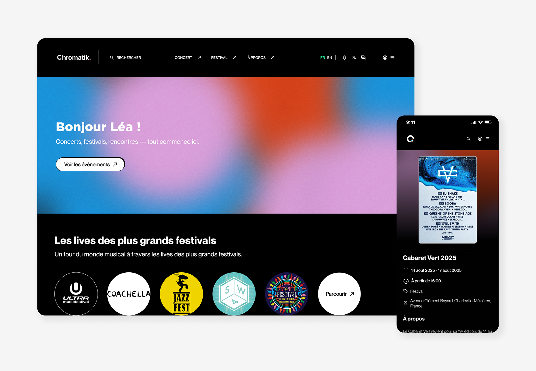 project Chromatik desktoop and phone screen