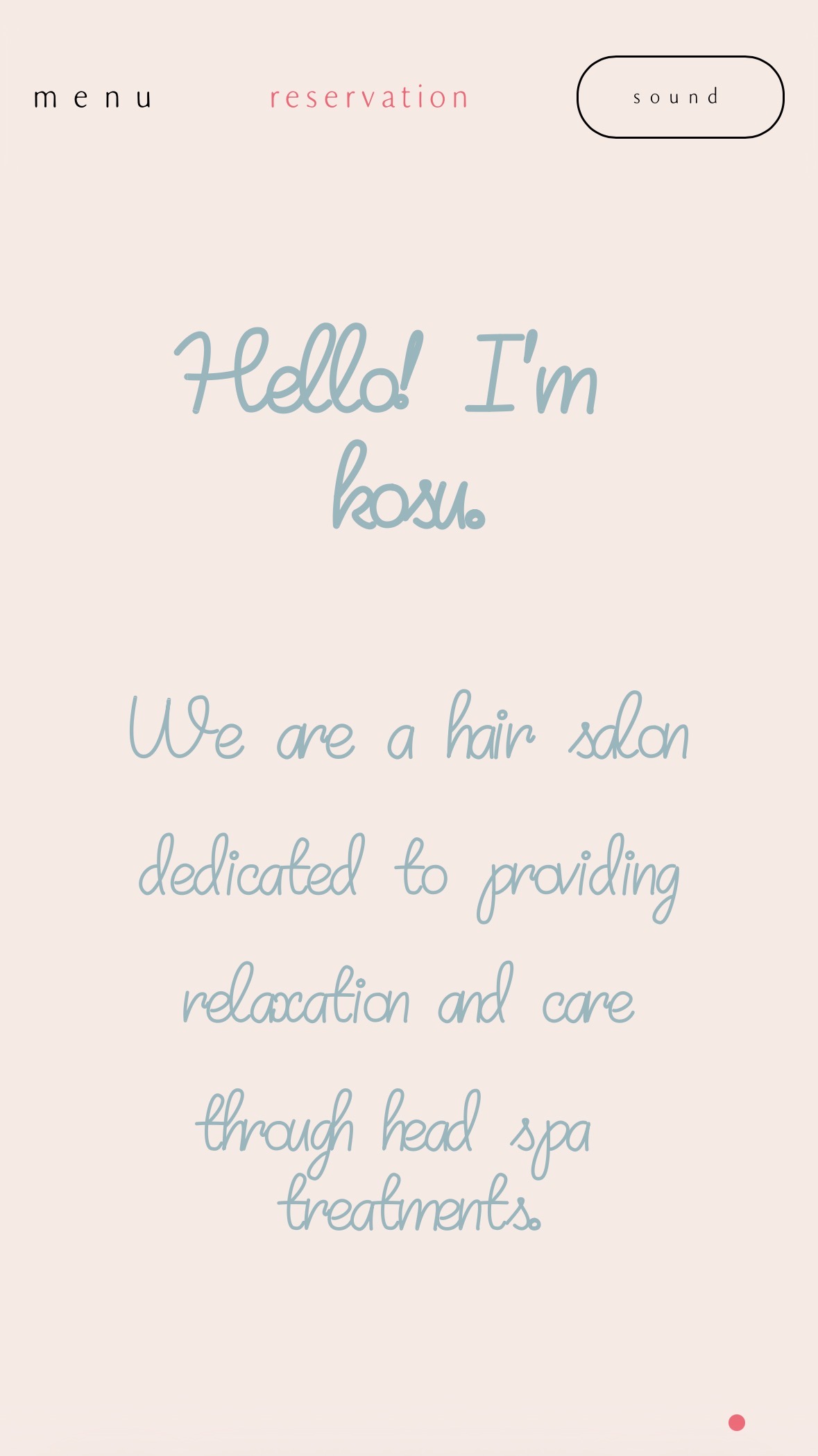 alt="zilch wellness hair salon website design featuring hand-drawn script lettering on beige and coral pink background"