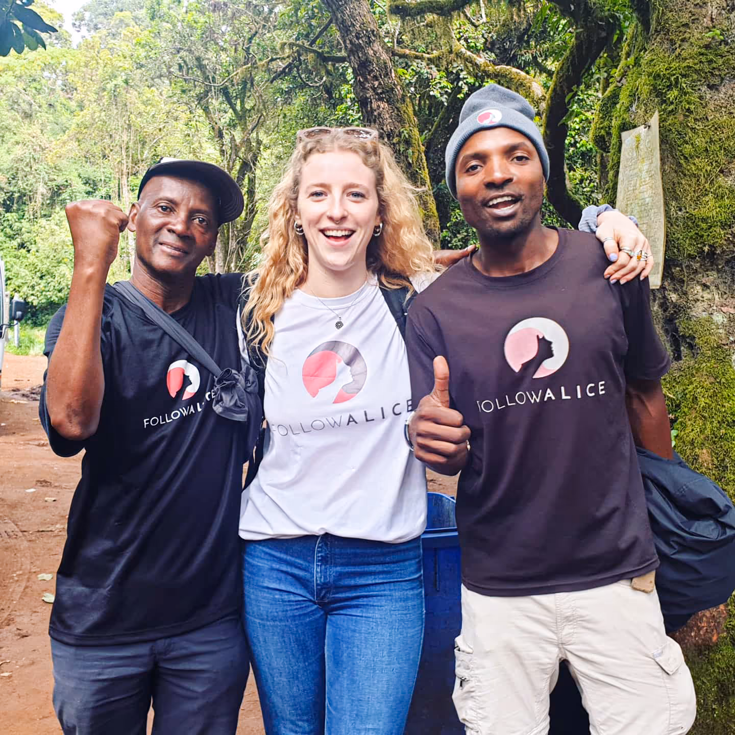 Tash with the team in Tanzania