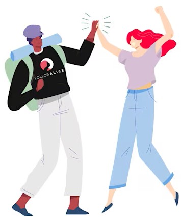 illustration of two travellers