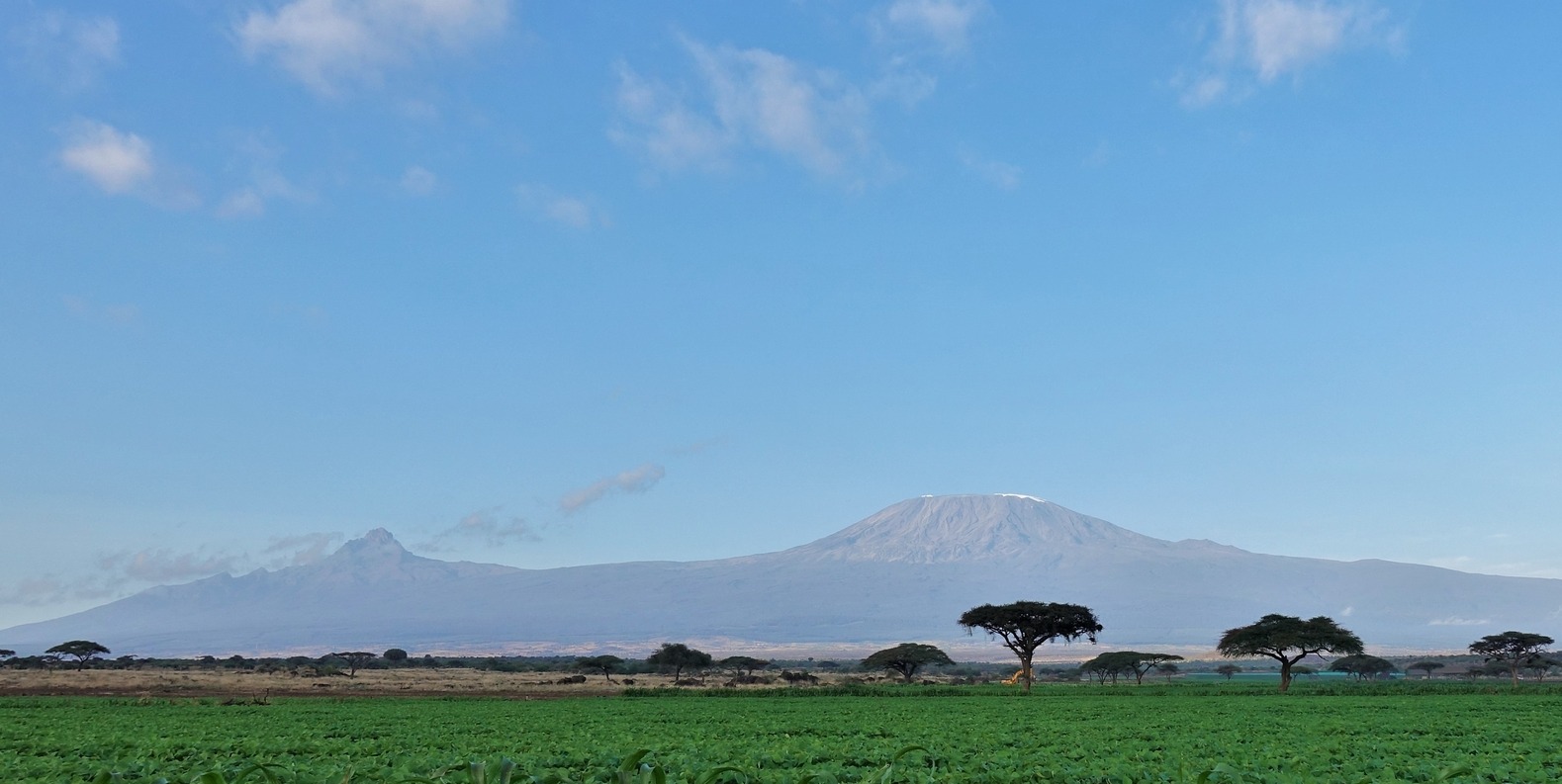 Profile of Mount Kilimanjaro from a distance
