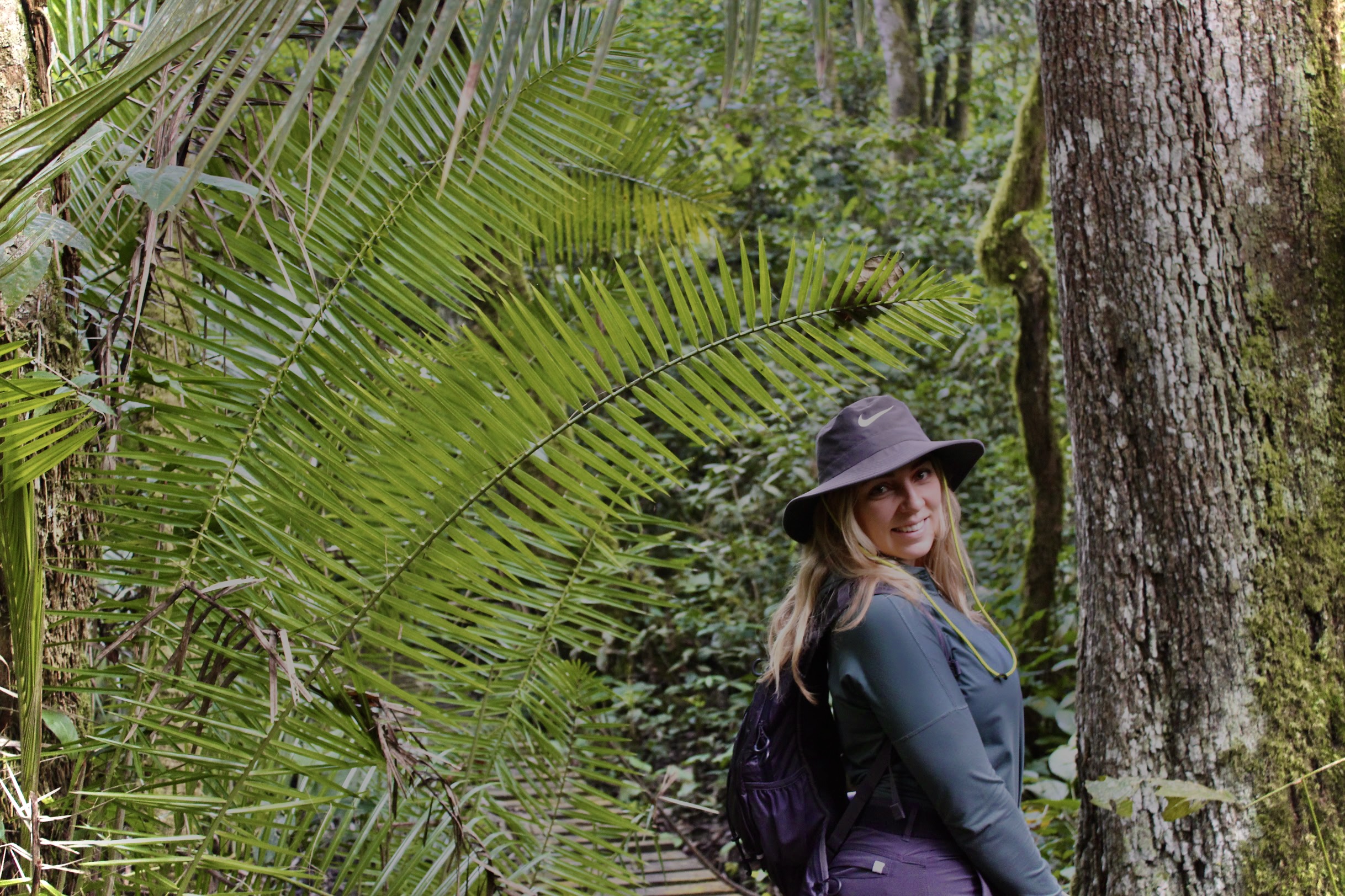 Amber and Scott Uganda. Amber on chimp trek